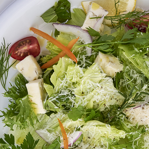 garden salad made with local vegetables