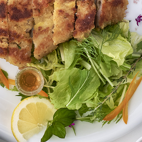 Grilled Fuji Grazed Pork Coated with Herb Breadcrumbs